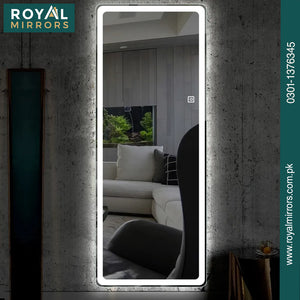 Full Length Mirror with LED Lights, Full Body Mirror for dressing, Free Standing Floor Mirror, Wall Mounted Lighted Mirror, Light Up Mirror with 3 Color Lighting for Bedroom Living Room