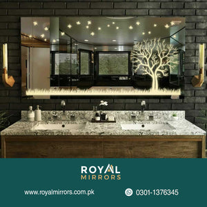 illuminated Modern Backlit Smart Touch LED Bathroom Mirrors with dimming option