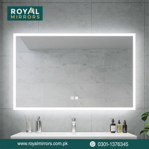 Rectangle Illuminated Bathroom LED Mirrors , Smart Backlight Touch LED Mirror For Modern Bathrooms