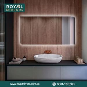 led bathroom rectangular illuminated mirror with Touch Panel. Smart Backlit LED Mirrors