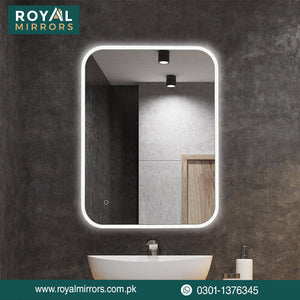 Rectangular Lighted Bathroom Mirrors, Lighted Backlit Bathroom Mirrors with Dimming Option