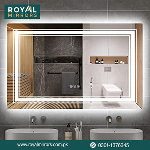 backlit and front light touch led bathroom mirror with wall mounting option