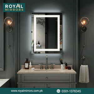 touch panel rectangular mirrors with both front and backlight option available