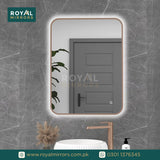 Framed LED Bathroom Rectangle Mirror  Backlit Lighted Vanity Mirror Home Decor with Dimmable Touch Button & Anti-Fog(Optional/On Demand) Function Makeup Mirror with Light, Wall Mounted Smart Shaving Mirror with multi light option