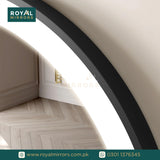 Framed LED Bathroom Arched Mirror  Backlit Lighted Vanity Mirror Home Décor with Dimmable Touch Button & Anti-Fog(Optional/On Demand) Function Makeup Mirror with Light, Wall Mounted Smart Shaving Mirror with multi light option