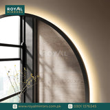 Framed LED Bathroom Rectangle Mirror  Backlit Lighted Vanity Mirror Home Decor with Dimmable Touch Button & Anti-Fog(Optional/On Demand) Function Makeup Mirror with Light, Wall Mounted Smart Shaving Mirror with multi light option