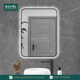 Framed LED Bathroom Rectangle Mirror  Backlit Lighted Vanity Mirror Home Decor with Dimmable Touch Button & Anti-Fog(Optional/On Demand) Function Makeup Mirror with Light, Wall Mounted Smart Shaving Mirror with multi light option