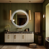 Smart Round Touch LED Mirror with Light Illuminated Wall Mounted Vanity Mirror with Dimmer Touch Switch Mirror, Waterproof Circle Lighted Vanity Mirror