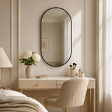 Framed Mirror without Light Chinese Imported Brush Finished Aluminum Profile Wall Mounted Bedroom Mirror  High Defemination Mirror Mirror Vanity