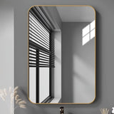 Framed Mirror without Light Chinese Imported Brush Finished Aluminum Profile Wall Mounted Bedroom Mirror  High Defemination Mirror Mirror Vanity
