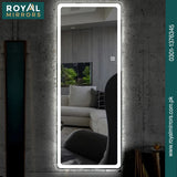 Full Length Mirror with LED Lights, Full Body Mirror for dressing, Free Standing Floor Mirror, Wall Mounted Lighted Mirror, Light Up Mirror with 3 Color Lighting for Bedroom Living Room