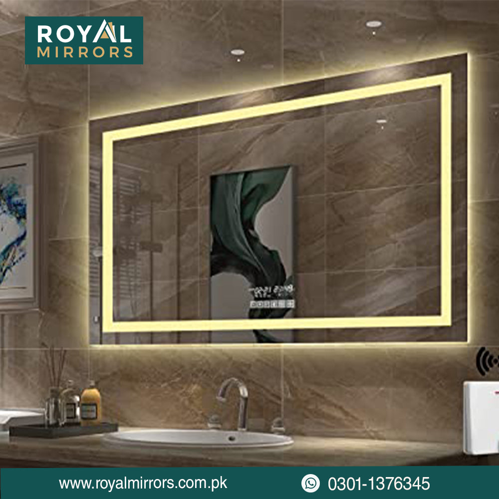 Rectangle illumined Bathroom LED Mirrors , Back Light Smart Touch LED mirrros