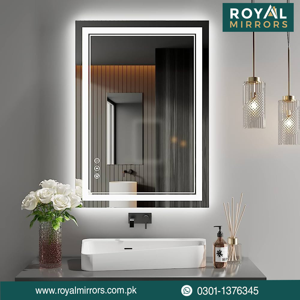 rectangle bathroom led mirror lighted bathroom backlight smart touch led mirrors