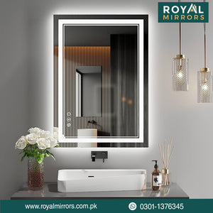 Rectangular LED Mirrors | LED Bathroom Mirror Price in Pakistan – Royal ...
