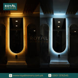 Modern LED Bathroom Rectangle Mirror Front and Backlit Lighted Vanity Mirror Home Decor with Dimmable Touch Button & Anti-Fog(Optional) Function Makeup Mirror with Light, Wall Mounted Smart Shaving Mirror with multi light option