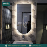 Modern LED Bathroom Rectangle Mirror Front and Backlit Lighted Vanity Mirror Home Decor with Dimmable Touch Button & Anti-Fog(Optional) Function Makeup Mirror with Light, Wall Mounted Smart Shaving Mirror with multi light option