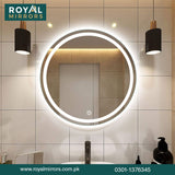 Smart Round Touch LED Mirror with Light Illuminated Wall Mounted Bathroom Mirror with Anti Fog & Dimmer Touch Switch Mirror, Waterproof Circle Lighted Vanity Mirror