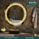 Smart Round Touch LED Mirror with Light Illuminated Wall Mounted Bathroom Mirror with Anti Fog & Dimmer Touch Switch Mirror, Waterproof Circle Lighted Vanity Mirror