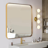 Framed Mirror without Light Chinese Imported Brush Finished Aluminum Profile Wall Mounted Bedroom Mirror  High Defemination Mirror Mirror Vanity Mirror