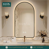 Framed LED Bathroom Rectangle Mirror  Backlit Lighted Vanity Mirror Home Decor with Dimmable Touch Button & Anti-Fog(Optional/On Demand) Function Makeup Mirror with Light, Wall Mounted Smart Shaving Mirror with multi light option