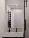Framed Mirror without Light Chinese Imported Brush Finished Aluminum Profile Wall Mounted Bedroom Mirror  High Defemination Mirror Mirror Vanity