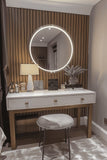 Smart Round Mirror for dressing Touch LED Mirror with Light Illuminated Wall Mounted Vanity Mirror with Dimmer Touch Switch Mirror, Waterproof Circle Lighted Vanity Mirror