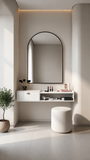 Framed Mirror without Light Chinese Imported Brush Finished Aluminum Profile Wall Mounted Bedroom Mirror  High Defemination Mirror Mirror Vanity