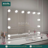 Hollywood Mirror with Bulb Style Lights, Black & Golden Color Bulb & Brightness, Hollywood mirror for Makeup, Stylish mirror with Bulb, Mirror Lights Stick on for Makeup Table, Dressing Room Mirror