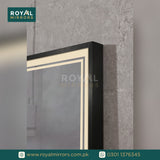 Framed LED Bathroom Rectangle Mirror  Backlit Lighted Vanity Mirror Home Decor with Dimmable Touch Button & Anti-Fog(Optional/On Demand) Function Makeup Mirror with Light, Wall Mounted Smart Shaving Mirror with multi light option