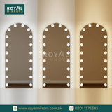 Hollywood Mirror with Bulb Tripple Lights, White & Golden Color Bulb & Brightness, Hollywood mirror for Makeup, Stylish mirror with Bulb, Mirror Lights Stick on for Makeup Table, Dressing Room Mirror