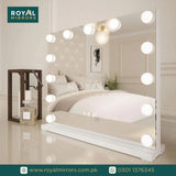 Hollywood Mirror with Bulb Style Lights, Black & Golden Color Bulb & Brightness, Hollywood mirror for Makeup, Stylish mirror with Bulb, Mirror Lights Stick on for Makeup Table, Dressing Room Mirror