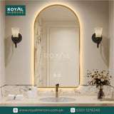 Framed LED Bathroom Rectangle Mirror  Backlit Lighted Vanity Mirror Home Decor with Dimmable Touch Button & Anti-Fog(Optional/On Demand) Function Makeup Mirror with Light, Wall Mounted Smart Shaving Mirror with multi light option