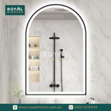 Framed LED Bathroom Rectangle Mirror  Backlit Lighted Vanity Mirror Home Decor with Dimmable Touch Button & Anti-Fog(Optional/On Demand) Function Makeup Mirror with Light, Wall Mounted Smart Shaving Mirror with multi light option